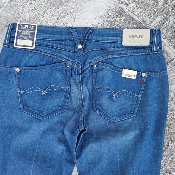 Replay Women Jeans Blue Skinny TRACEEMAN 100% Cotton Denim Jean Size 28 $180 - Picture 10 of 11